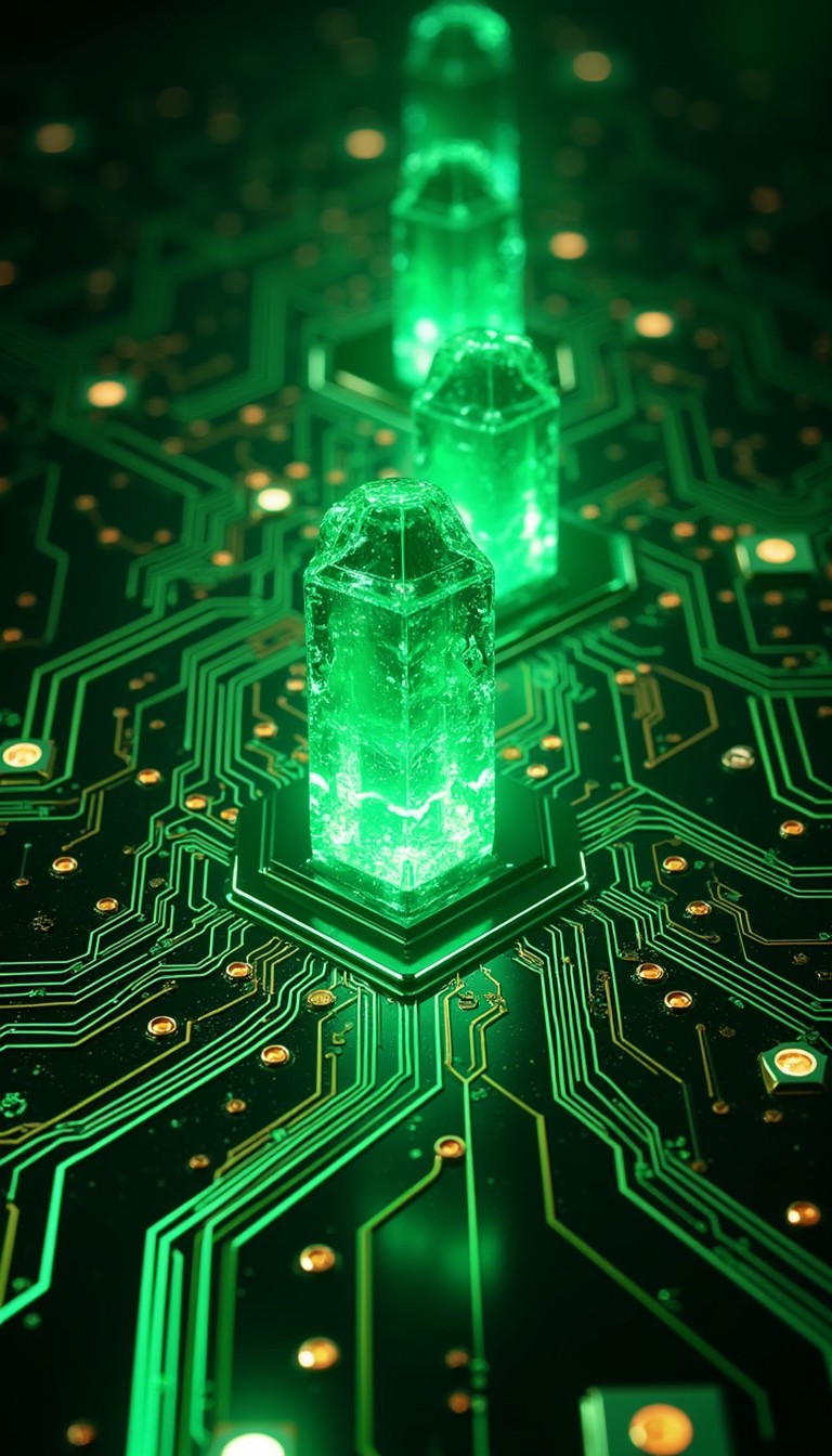 Free Emerald Tech Transformation Image - Circuit, Emerald, Technology ...