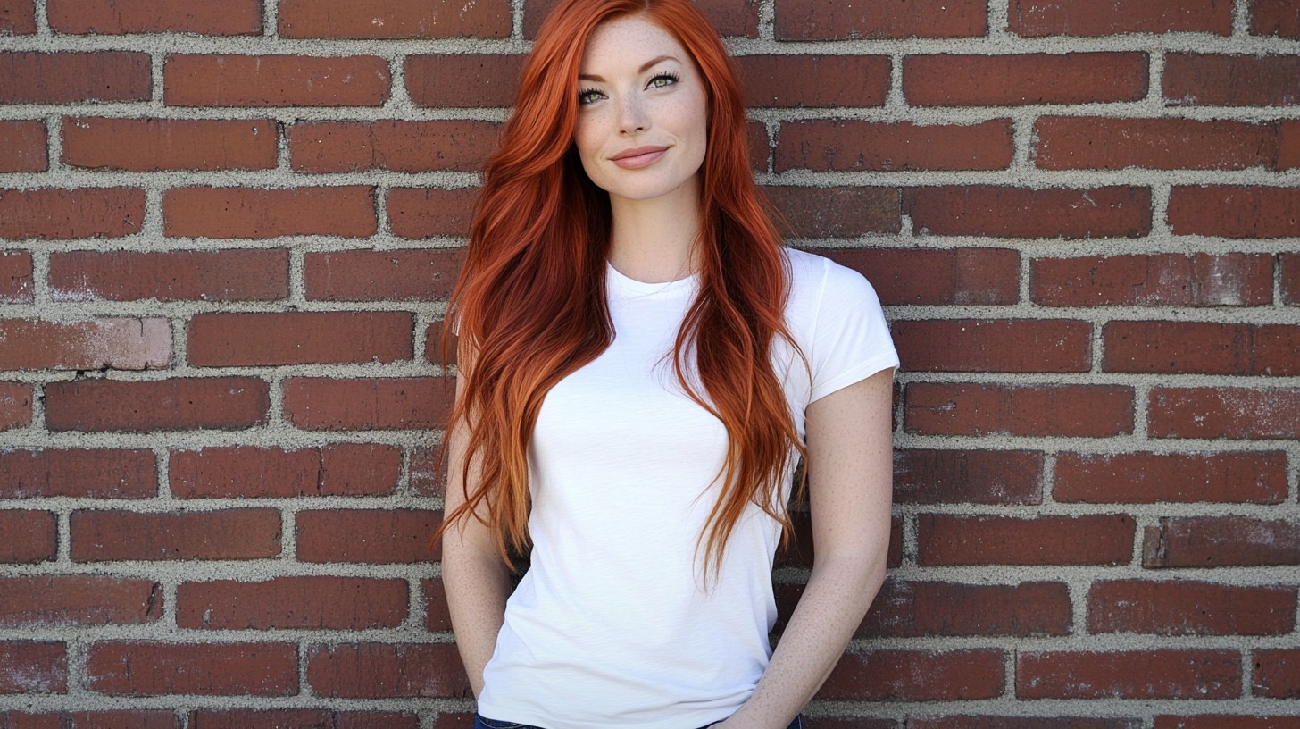 Red Head Stack Free Redhead by Brick Image - Woman, Redhead, Brick | Download at StockCake