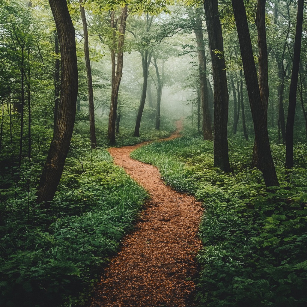 Free Misty Forest Path Image - Forest, Mist, Path | Download at StockCake