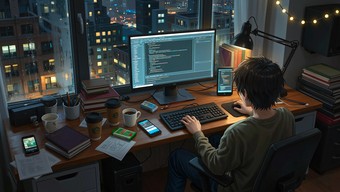 Free Nocturnal Coding Session Image - Programmer, Coding, Developer ...