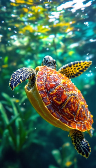 Free Graceful Turtle Ascending Image - Turtle, Marine, Underwater ...