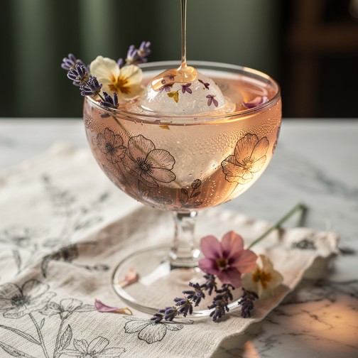 Free Botanical Blush Cocktail Image - Floral, Botanical, Beverage ...