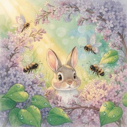 ライラックの中の子ウサギの画像をダウンロード - ウサギ, うさちゃん
