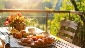 Free Sunny Breakfast Outdoors Image - Sunrise, Breakfast, Coffee ...