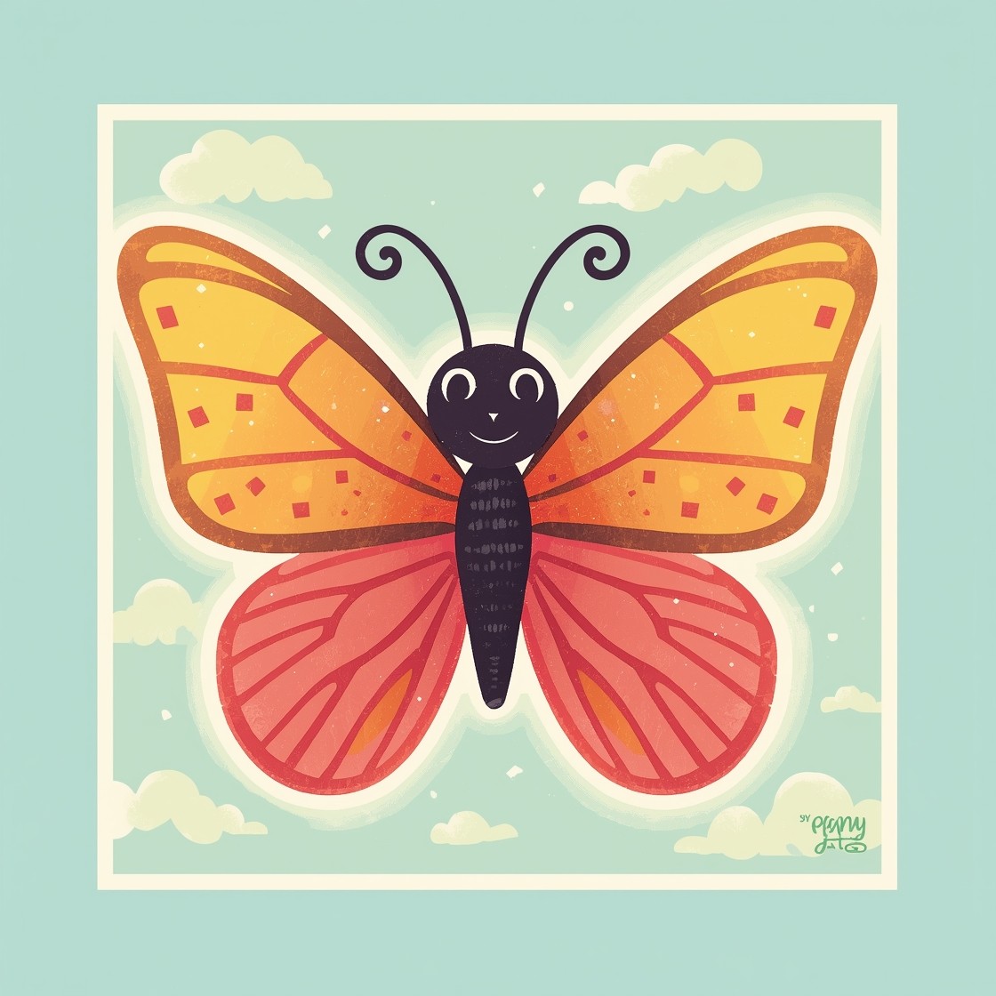Free Cheerful Butterfly Illustration Image - Butterfly, Illustration ...