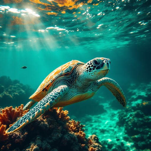 Turtle Initmate Free Turtle Glides Peacefully Image - Turtle, Ocean, Underwater ...