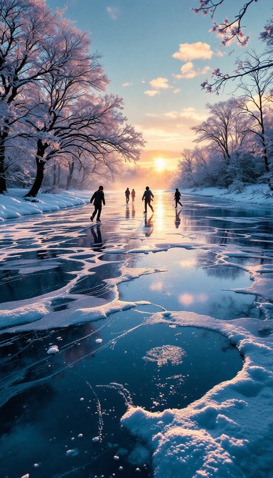Free Frozen Lake Skaters Image - Winter, Skating, Ice | Download at ...