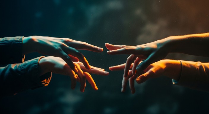 Free Reaching Through Darkness Image - Hands, Reaching, Vintage ...