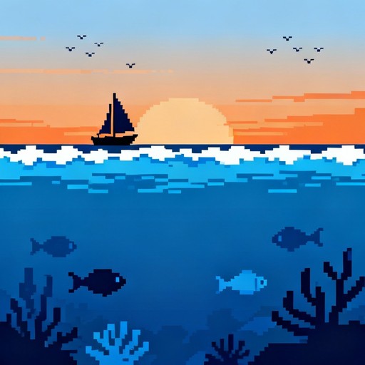 Free Pixel Ocean Sunset Image - Pixel, Art, Seascape | Download at ...