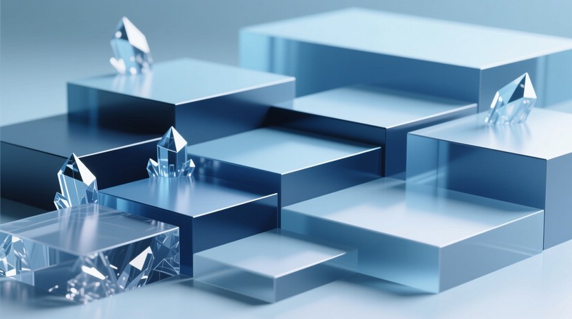 Free Blue Crystal Platforms Photo - 3d, Illustration, Geometric ...