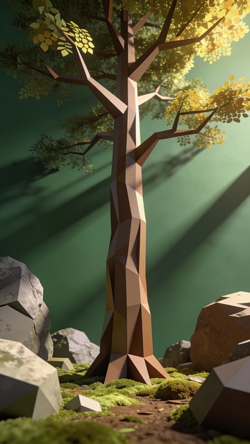 Free Geometric Tree Illustration Image - Tree, Geometric, Minimal ...