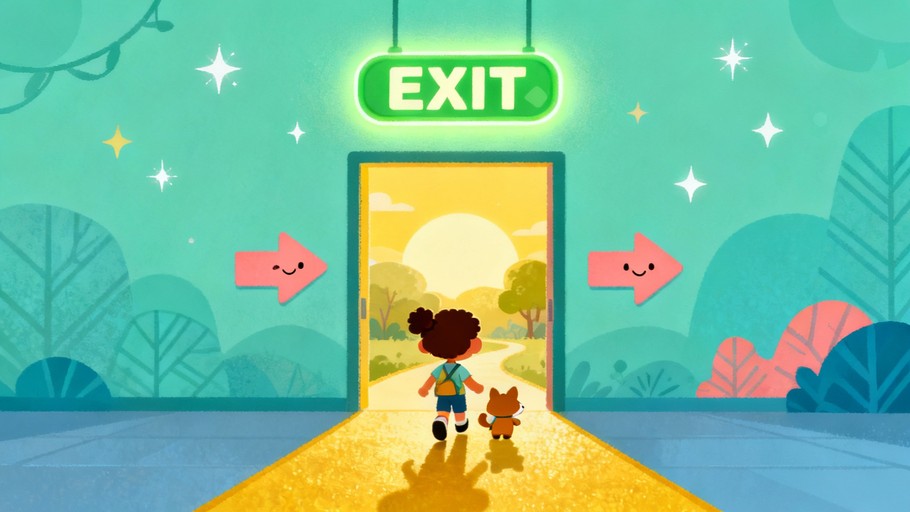 Free Exit Adventure Awaits Image - Children, Illustration, Exit ...