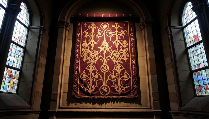 Tapestry Example Free Cathedral Tapestry Illuminated Image | Download at StockCake