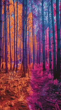 Color Inverted Forest Free Colorful Forest Gradient Image - Forest, Gradient, Colorful ...