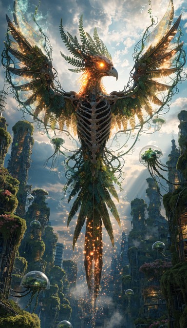 Free Bioluminescent Phoenix Rising Image - Phoenix, Solarpunk ...