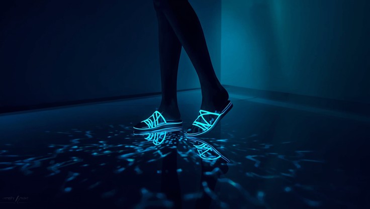 Free Luminous Blue Footsteps Photo - Luminous, Blue, Footwear ...