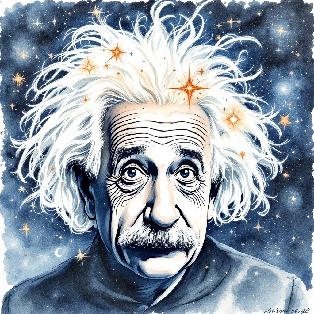 Free Cosmic Genius Portrait Image - Watercolor, Cosmic, Genius ...