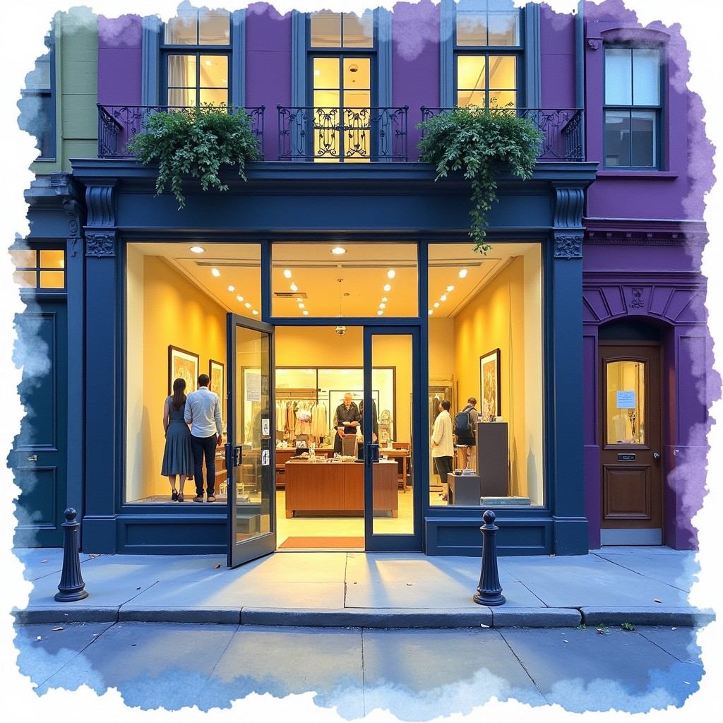 Free Glowing Shop Window Image - Watercolor, Storefront, Boutique ...