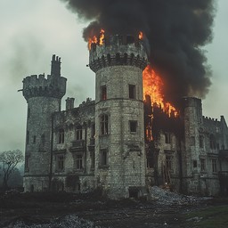 Free Castle on Fire Image - Castle, Fire, Smoke | Download at StockCake