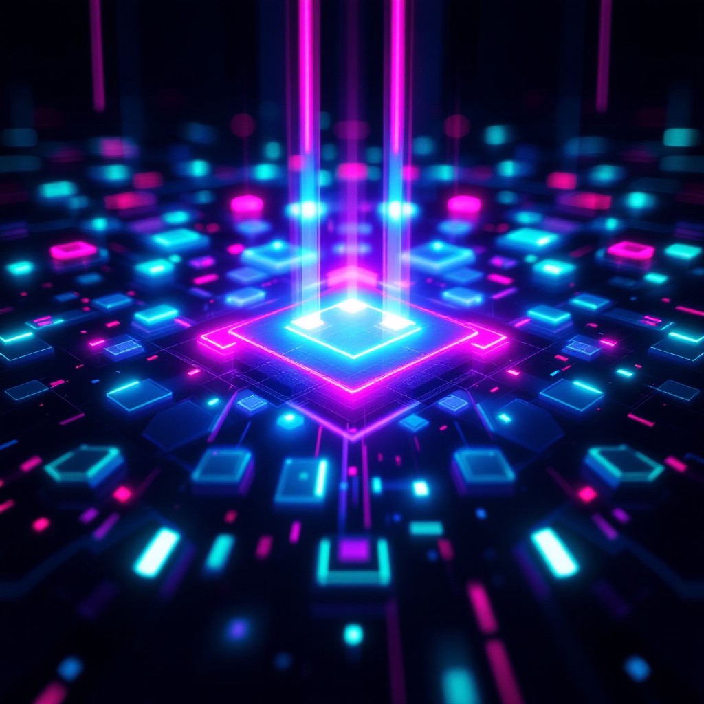 Free Neon Pixel Glow Image - Cyberpunk, Neon, Pixel | Download at StockCake