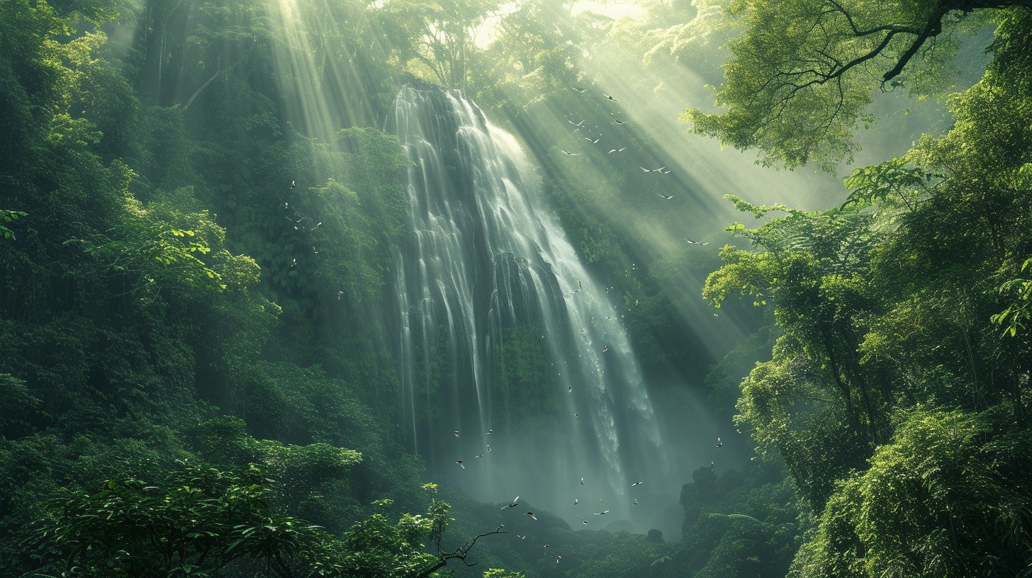 Free Mystic Waterfall Tranquility Image - Waterfall, Forest, Nature ...
