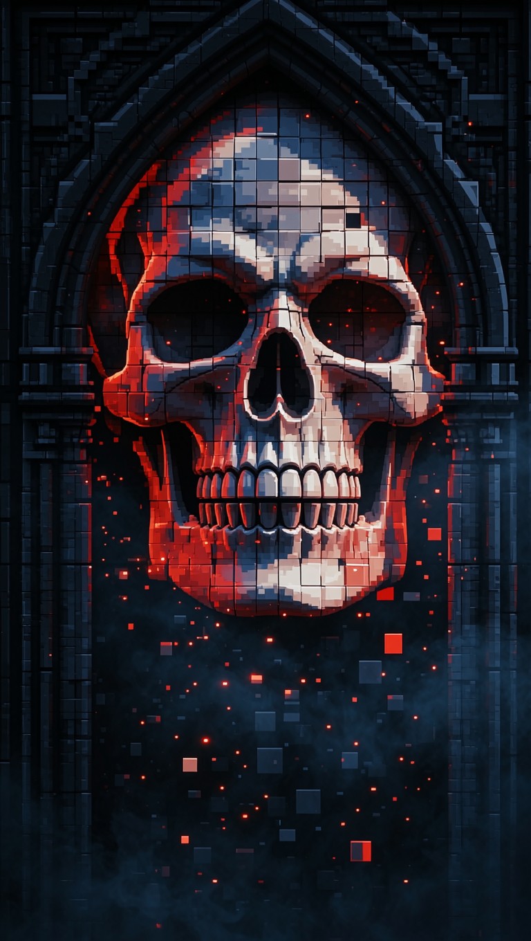 Free Pixelated Death Skull Image - Skull, Pixel, Gothic | Download at ...