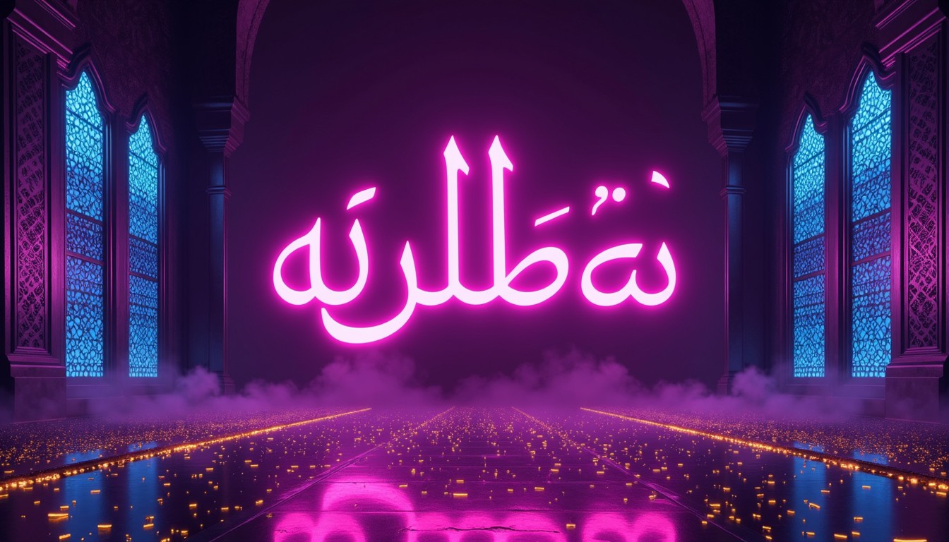 Free Neon Arabic Calligraphy Image - Calligraphy, Arabic, Neon ...
