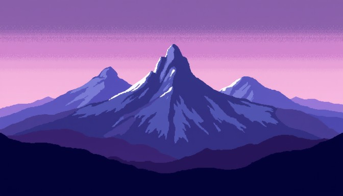 Free Pixelated Alpine Twilight Image - Mountains, Pixel, Twilight ...