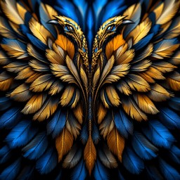 Free Metallic Eagle Pattern Image - Abstract, Symmetrical, Feathers ...
