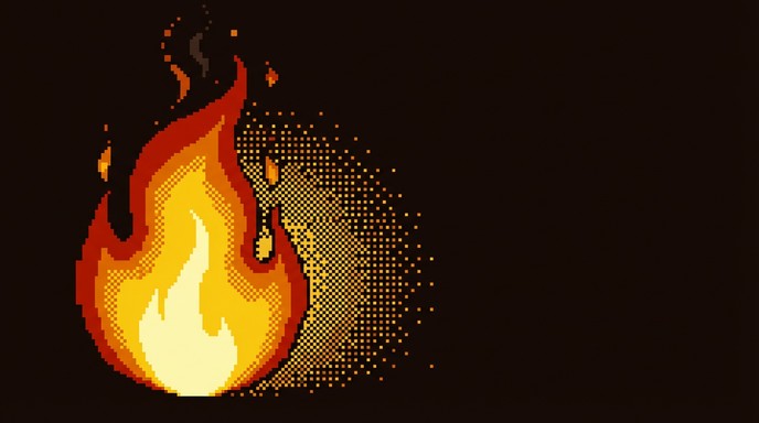 Free Rising Pixel Flame Image - Flame, Fire, Pixel | Download at StockCake