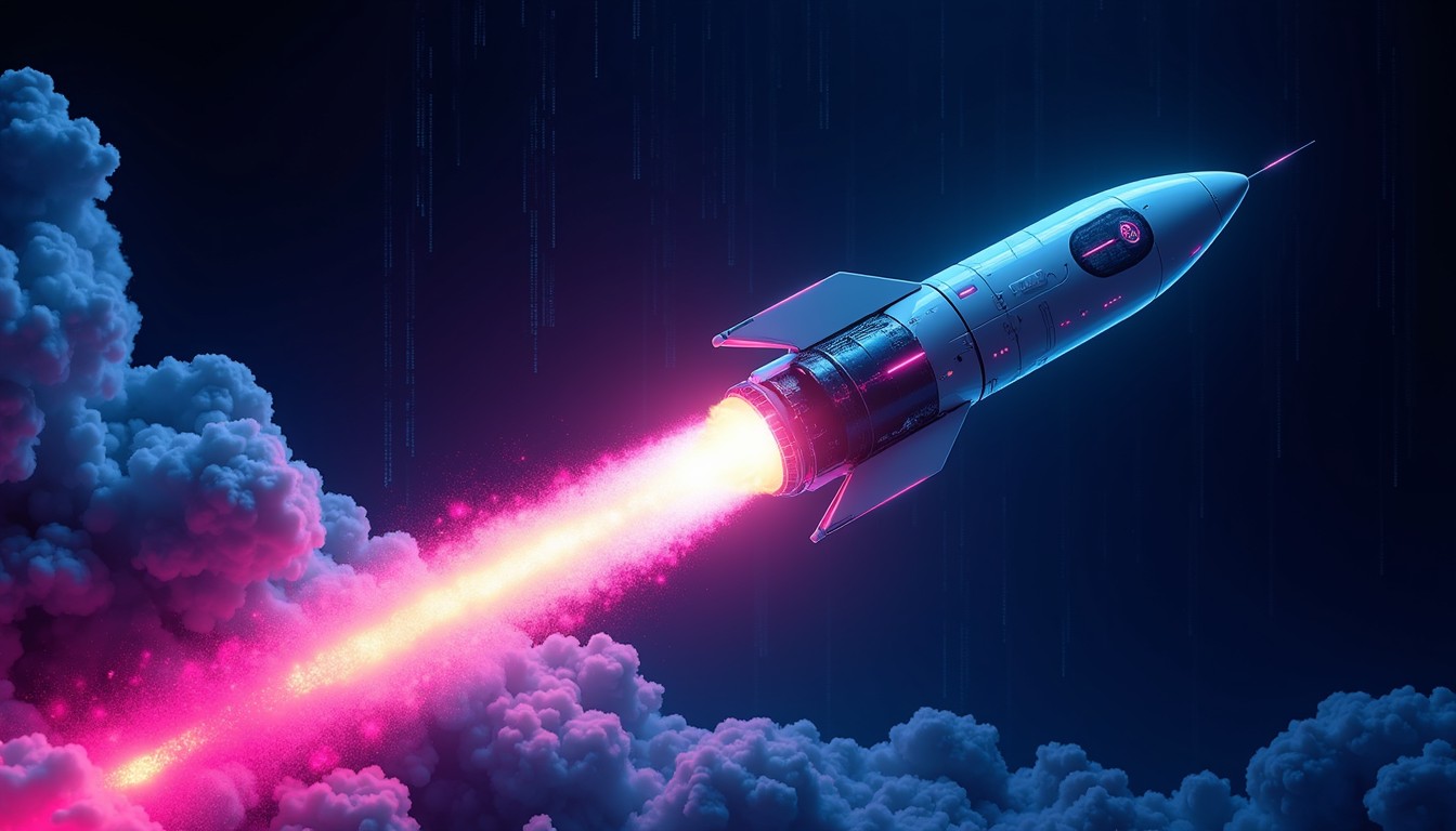 Free Neon Rocket Launch Image - Rocket, Neon, Cyberpunk | Download at ...