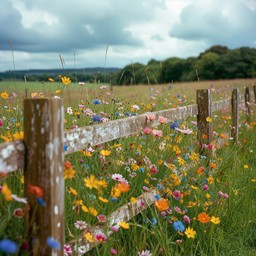 Free Floral Fenced Field Image - Wildflowers, Fence, Meadow | Download ...