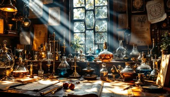 Scientists Workspace Renaissance Free Mystical Science Chamber Image - Laboratory, Alchemy, Scientific ...