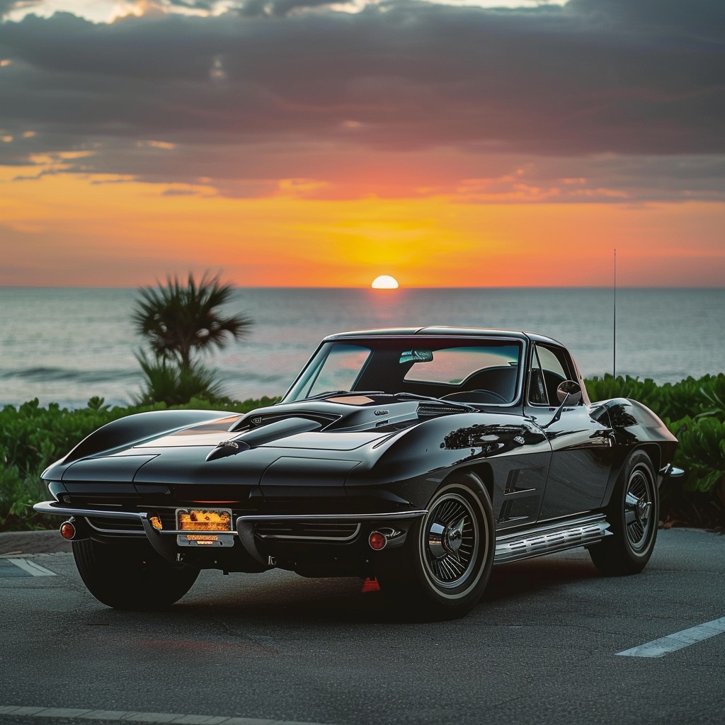 Free Classic Corvette Sunset Image - Corvette, Sunset, Coast | Download ...