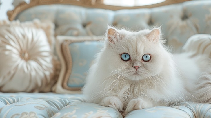 Download Elegant Feline Rest Image - Cat, White, Persian | StockCake