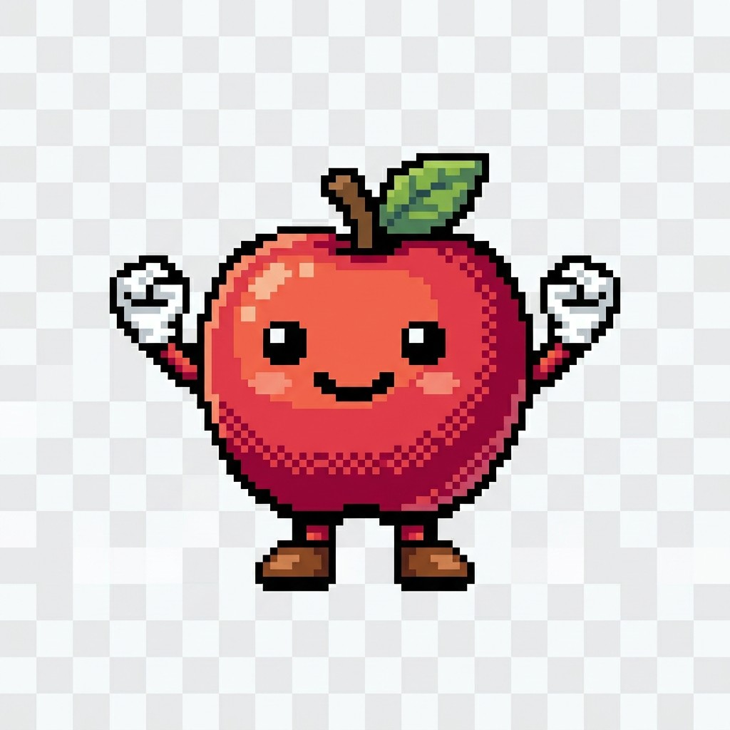 Free Pixel Apple Hero Image - Pixel, Apple, Character | Download at ...