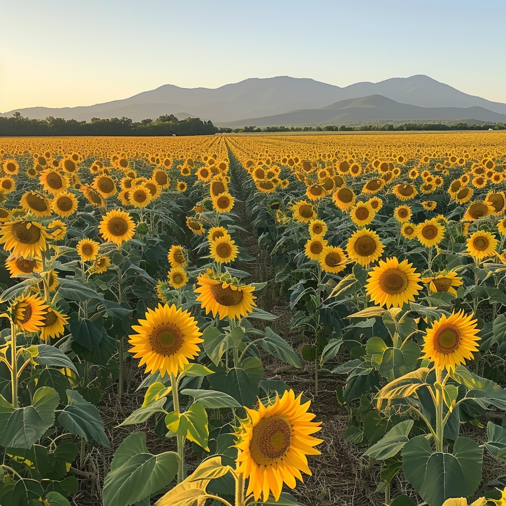 Free Sunflowers at Sunset Image - Sunflower, Sunset, Field | Download ...