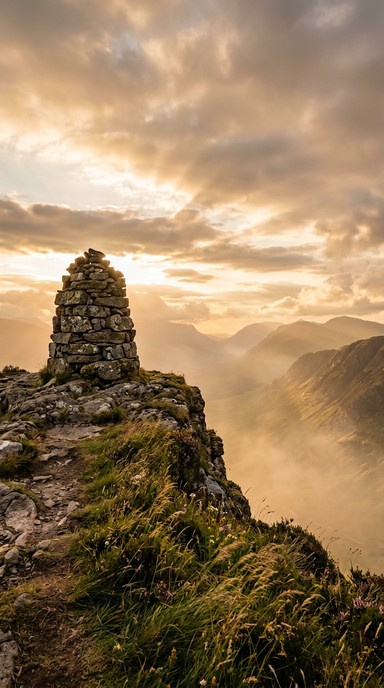 Free Ancient Mountain Sentinel Image - Cairn, Mountain, Sunset ...