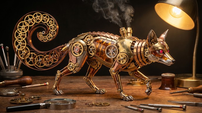 Free Clockwork Fox Creation Image - Steampunk, Clockwork, Mechanical ...