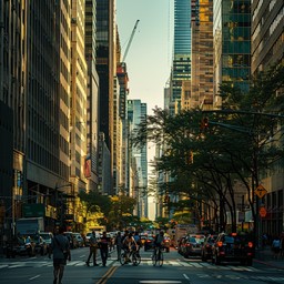 Free Urban Street Scene Image - City, Street, Skyscrapers | Download at ...