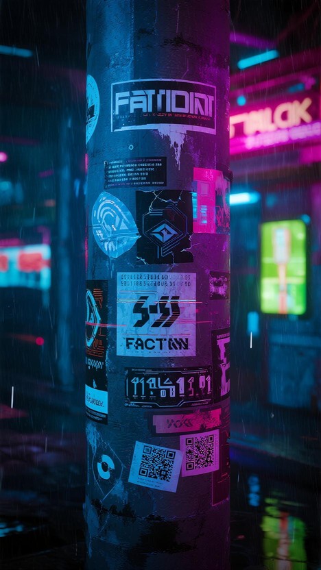 While Alive Code Stickers Free Cyberpunk Sticker Wall Image | Download at StockCake