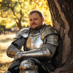 Free Knight in repose Image - Knight, Armor, Tree | Download at StockCake