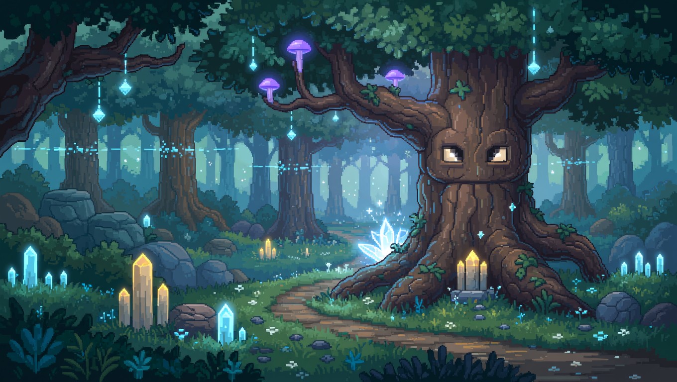 Free Enchanted Pixel Forest Image - Pixel, Forest, Magical | Download ...