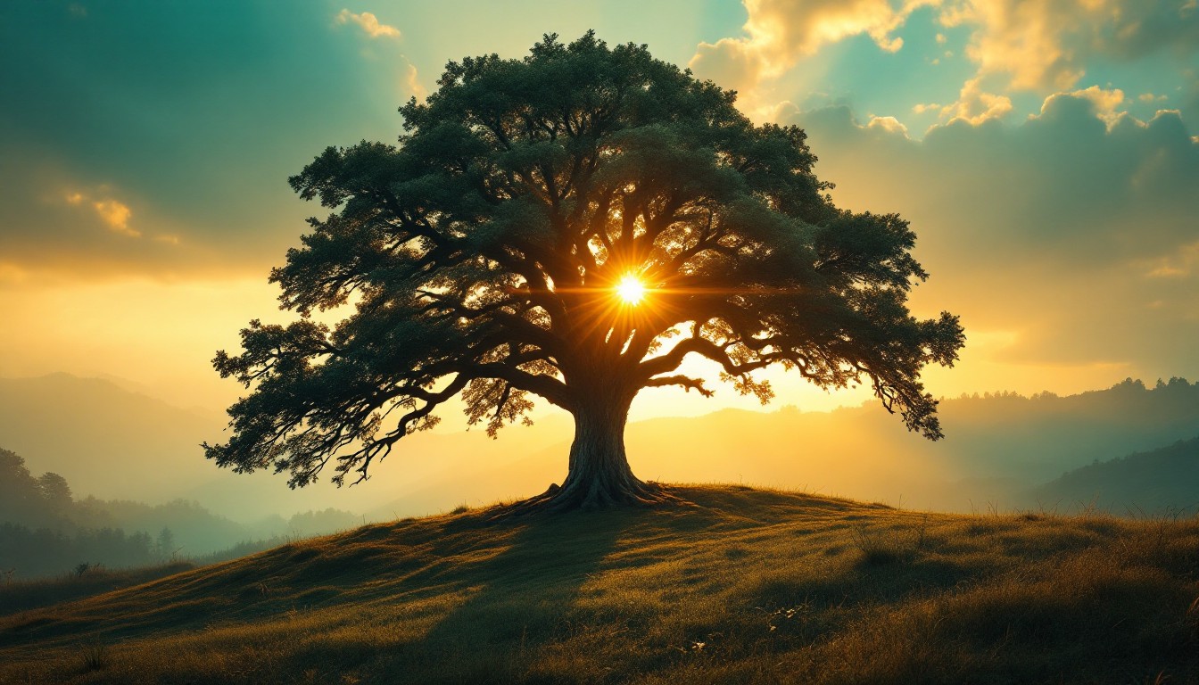 Free Majestic Oak Sunset Image - Tree, Oak, Sunset | Download at StockCake