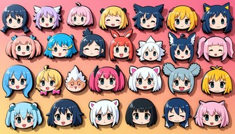 Free Colorful Anime Pins Image - Anime, Pins, Chibi | Download at StockCake