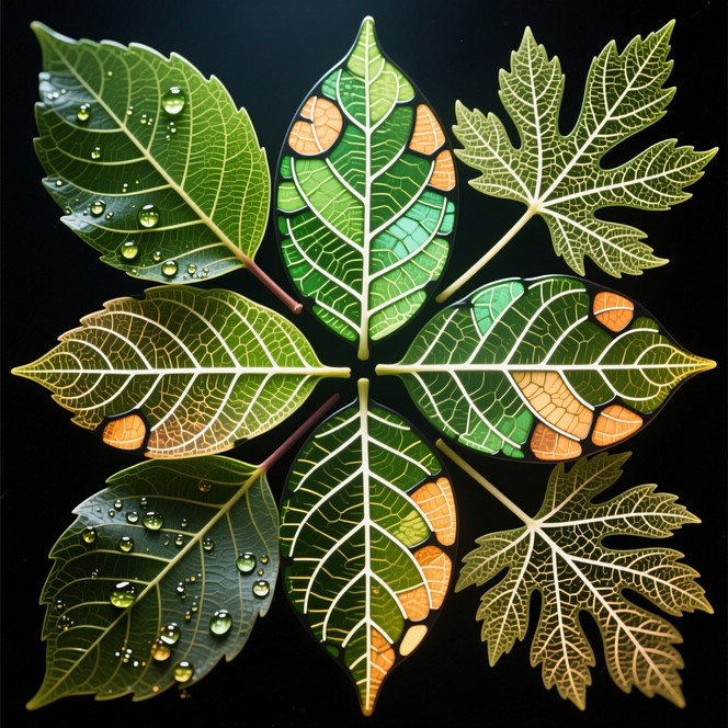Free Leaf Structure Art Image - Botanical, Leaves, Veins | Download at ...