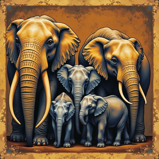 Free Golden Elephant Family Image | Download at StockCake