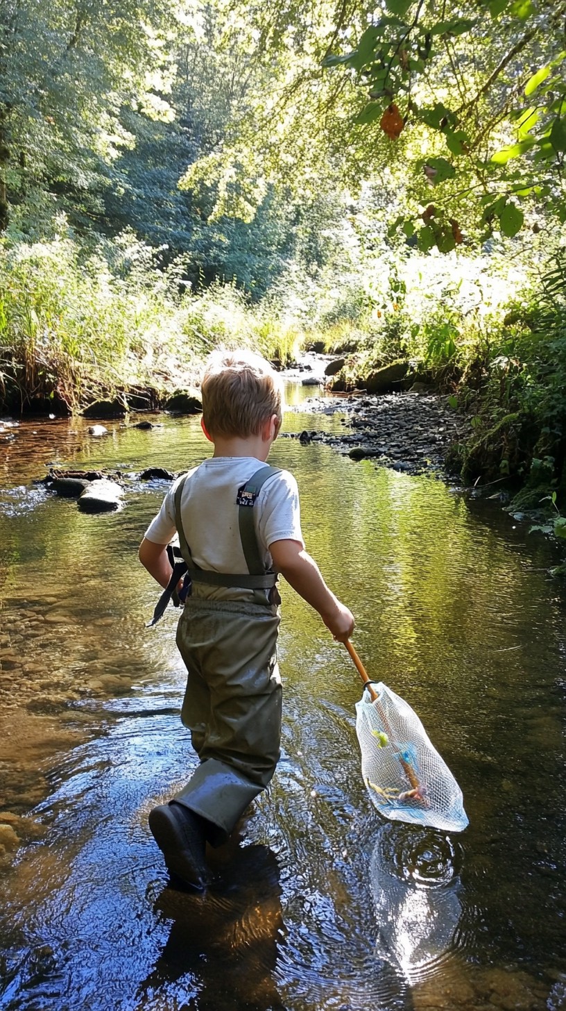 Free Boy catching fish Image - Boy, Creek, Fishing | Download at StockCake