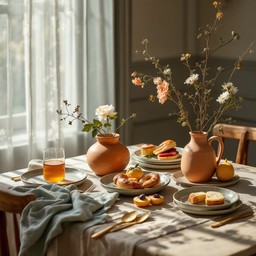 High Rustic Breakfast Table Free Rustic Morning Feast Image - Stilllife, Breakfast, Rustic ...