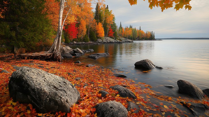 Free Autumn Lakeside View Image - Autumn, Lake, Foliage | Download at ...